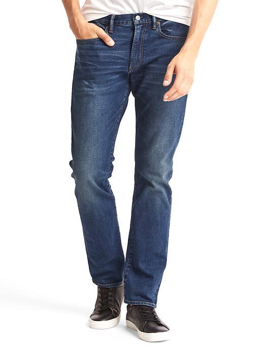 Gap Men Stretch 1969 Slim Fit Jeans - Washed Dark Blue