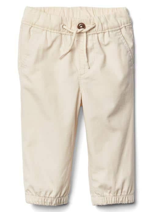 Gap Solid Poplin Joggers - Stone