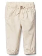 Gap Solid Poplin Joggers - Stone