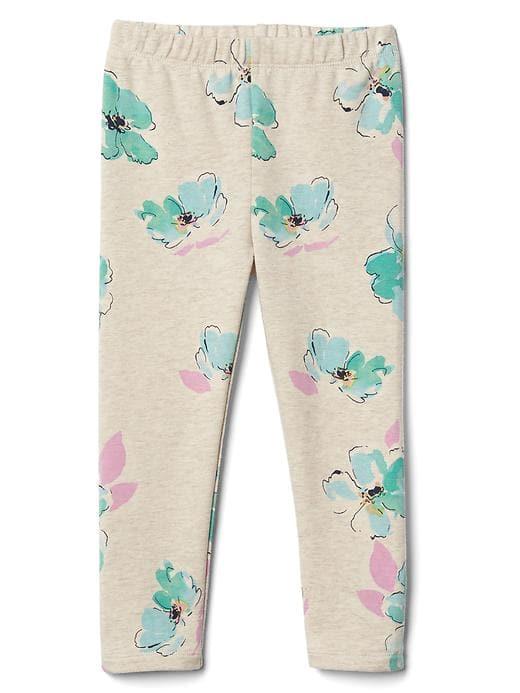 Gap Floral Soft Terry Leggings. - Oatmeal Floral