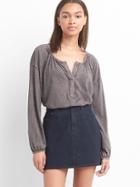 Gap Slub Splitneck Top - Moonless Night