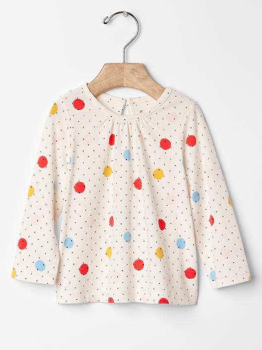 Gap Polka Dot Keyhole Tee - Ivory Frost