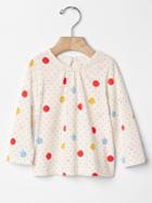 Gap Polka Dot Keyhole Tee - Ivory Frost