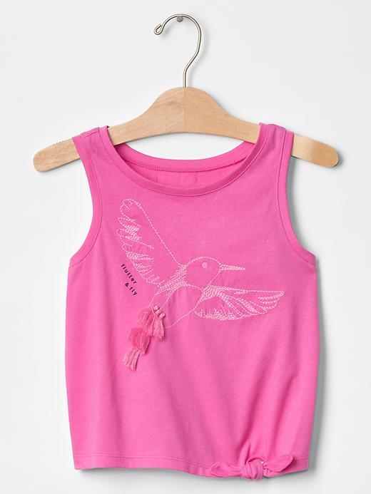 Gap Oasis Graphic Tie Tank - Happy Pink