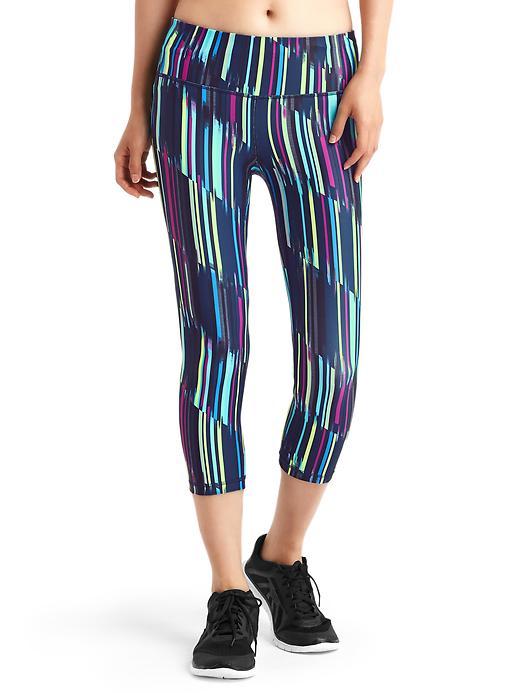 Gap Women Gfast Cross Train Painterly Stripe Capris - Multi Stripe