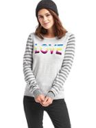 Gap Women Love Intarsia Crewneck Sweater - Heather Grey