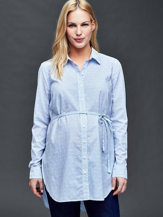Gap Tailored Dobby Shirt - Blue Stripe
