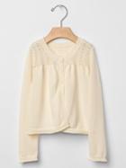 Gap Pointelle Layering Cardigan - Ivory Frost