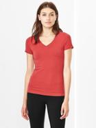 Gap Pure Body V Neck Tee - Faded Red