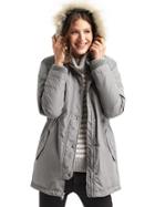 Gap Women Hooded Down Parka - Grey Area