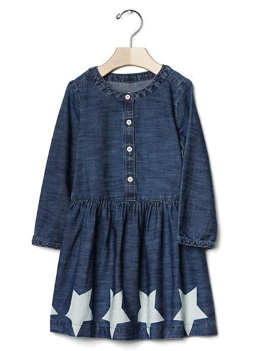 Gap 1969 Star Hem Chambray Dress - Denim
