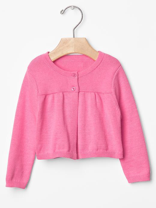 Gap Shirred Flare Cardigan - Neon Impulsive Pink