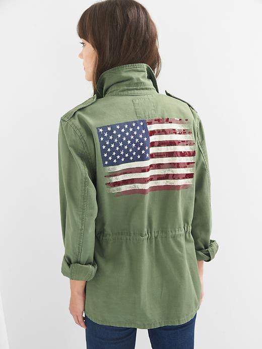 Gap Logo Stripe Utility Jacket - Monterey Cypress
