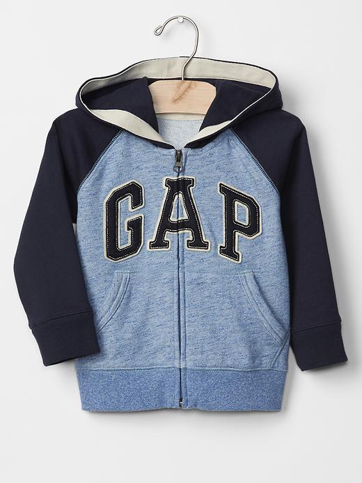 Gap Logo Marled Zip Hoodie - True Indigo