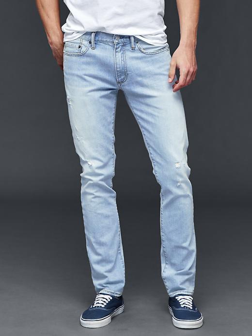Gap Men Authentic 1969 Skinny Fit Jeans - Light Bleached