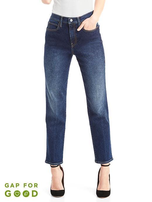 Gap Washwell High Rise Real Straight Jeans - Dark Indigo