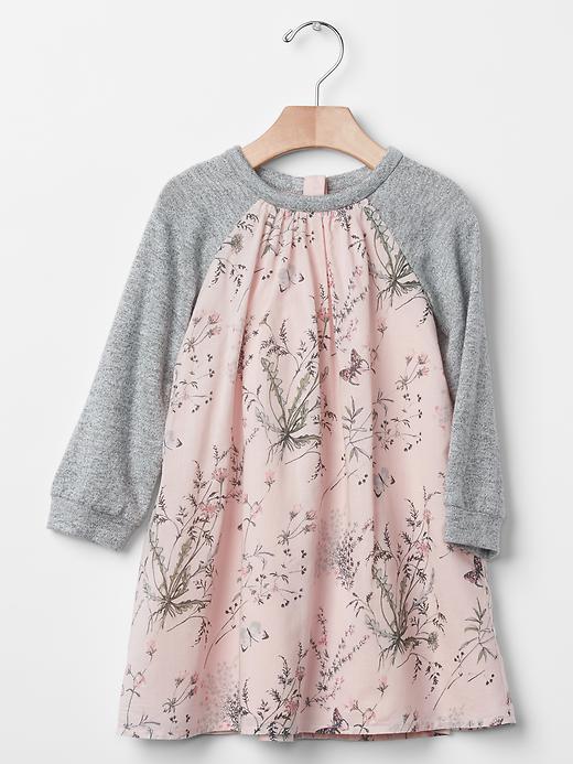 Gap Floral Mix Fabric Raglan Dress - Pink Floral