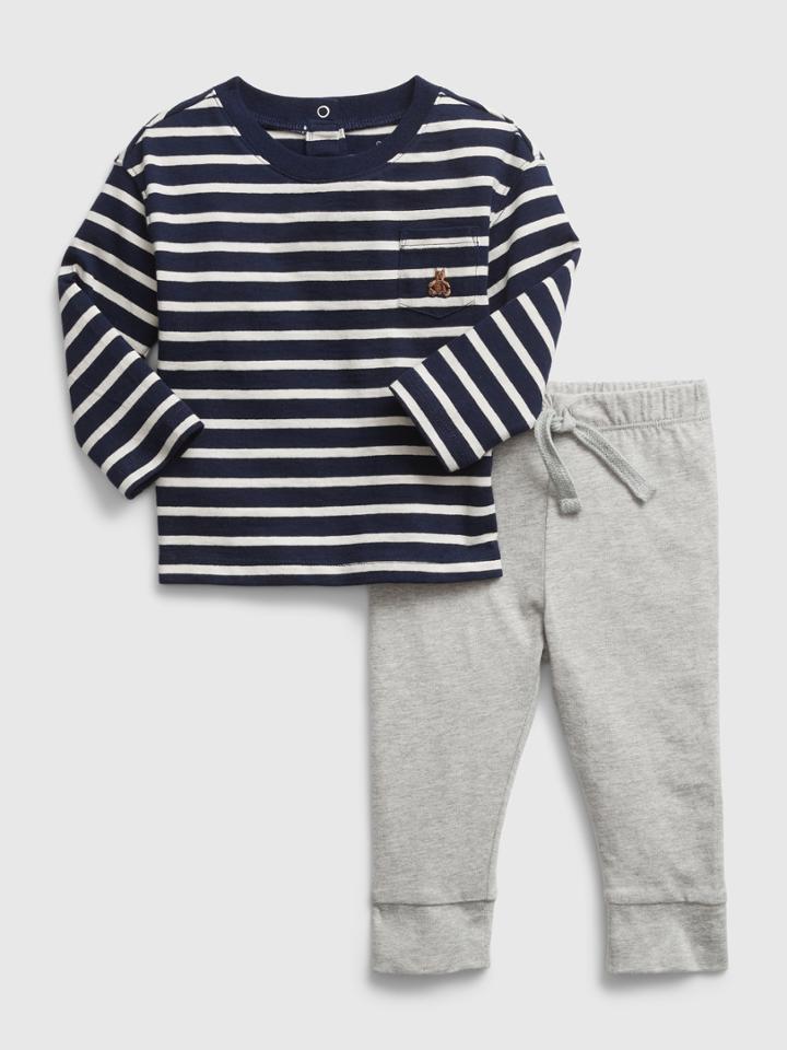 Baby 100% Organic Cotton Mix And Match Pocket T-shirt Outfit Set