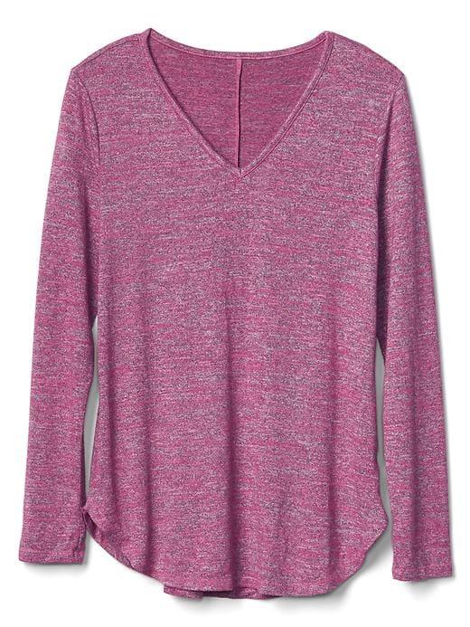 Gap Marled V Neck Tee - Devi Pink