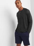 Gap Men Brushed Jersey Henley - Black