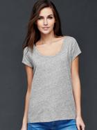 Gap Vintage Wash Scoop Neck Tee - Heather Grey