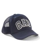 Gap Logo Mix Fabric Baseball Hat - Vintage Navy