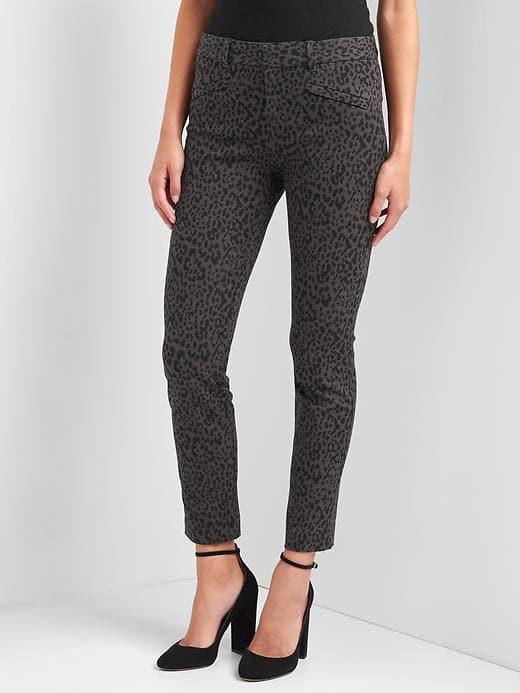 Gap Women Bi Stretch Skinny Ankle Pants - Leopard Print