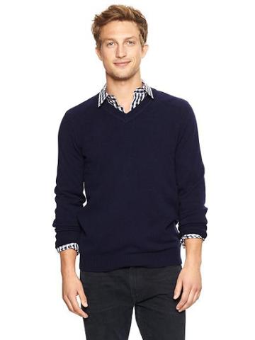 Gap Cashmere V Neck Sweater - Navy
