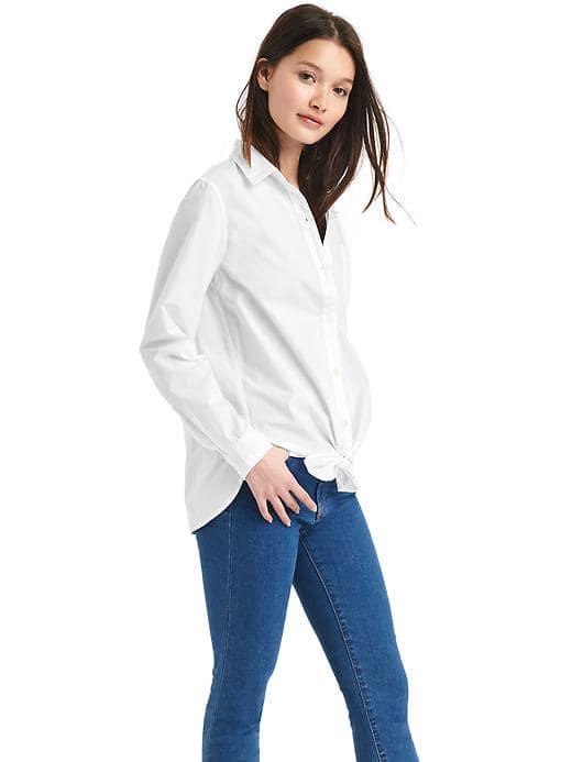 Gap Women Tie Front Clean Shirt - White