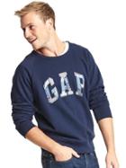 Gap Men Denim Logo Pullover Sweatshirt - Tapestry Navy