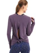 Gap Gapfit Breathe Tie Back Tee - Deep Purple
