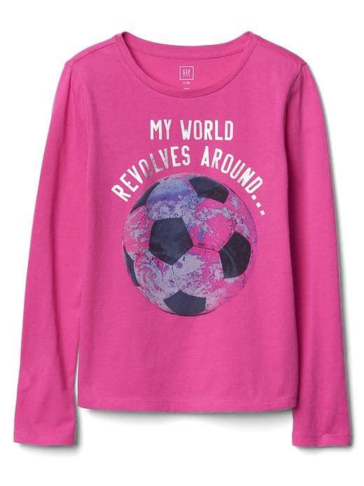 Gap Embellished Graphic Long Sleeve Tee - Pink Azalea