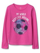 Gap Embellished Graphic Long Sleeve Tee - Pink Azalea