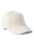 Gap Men Destructed Denim Baseball Hat - White