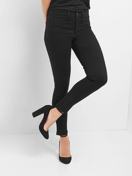 Gap Women Mid Rise Easy Ankle Jeggings - Washed Black