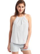 Gap Women Tie Back Halter Tank - White