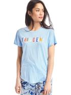 Gap Women Mix And Match Short Sleeve Sleep Shirt - Cerulean Blue
