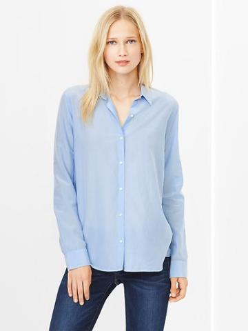 Gap Silk Cotton Shirt - Bleach Blue