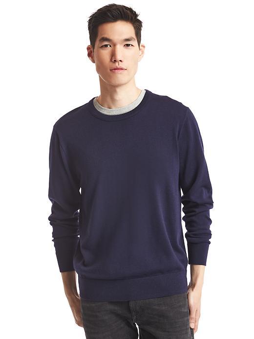 Gap Men Merino Wool Crew Sweater - Navy