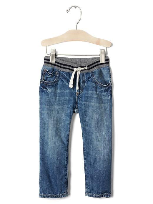 Gap 1969 Pull On Denim Straight Jeans - Medium Wash