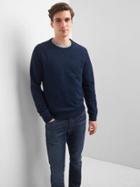 Gap Men Raglan Fleece Crewneck - Navy