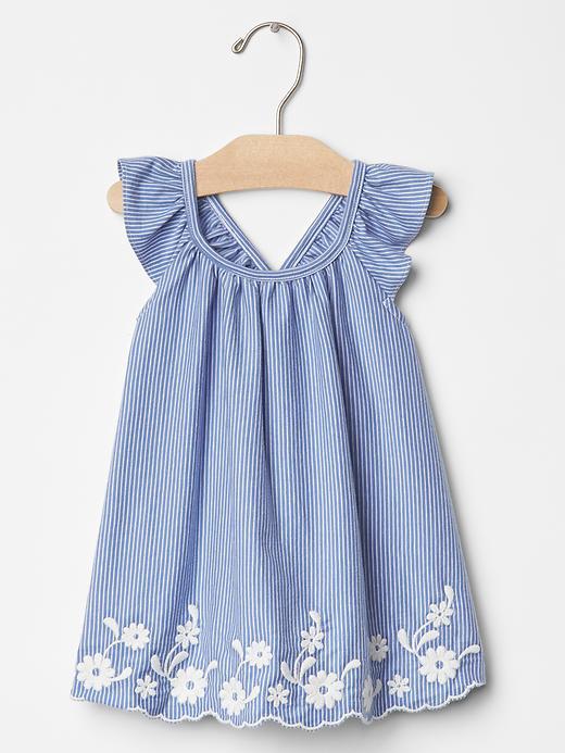 Gap Embroidered Flutter Dress - Optic White