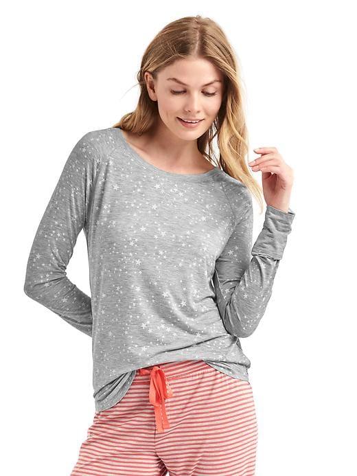 Gap Women Pure Body Long Sleeve Tee - Heather Gray Star