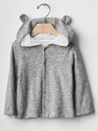 Gap Favorite Reversible Bear Hoodie - Heather Gray