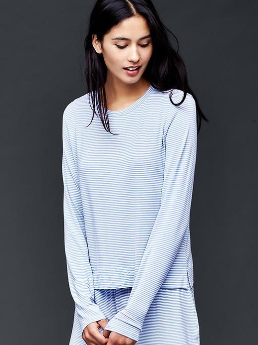 Gap Women Modal Mix And Match Longsleeve Tee - Slim Stripe Air Blue
