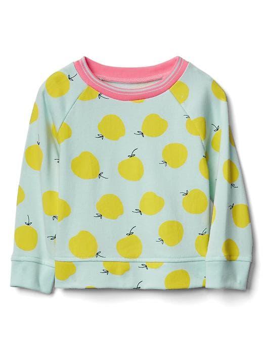 Gap Texture Graphic Raglan Sweatshirt - Apple Print