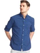 Gap Men Indigo Stripe Slim Fit Shirt - Blue Stripe