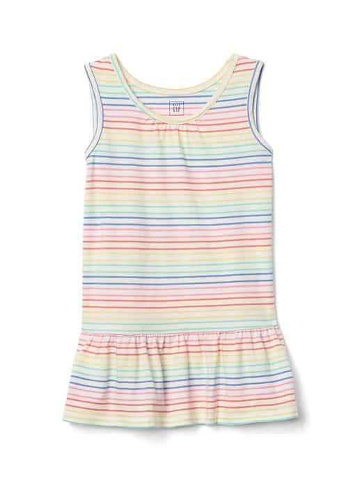 Gap Print Peplum Tank - Fine Multi Stripe