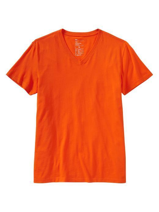 Gap Essential V Neck T - Bright Mandarin