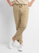 Gap Men Linen Cotton Drawstring Pants - Iconic Khaki
